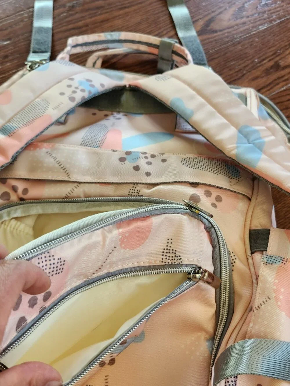 Baby Diaper Bag Backpack Large Capacity Pink Travel Mommy Bag Multi Pocket